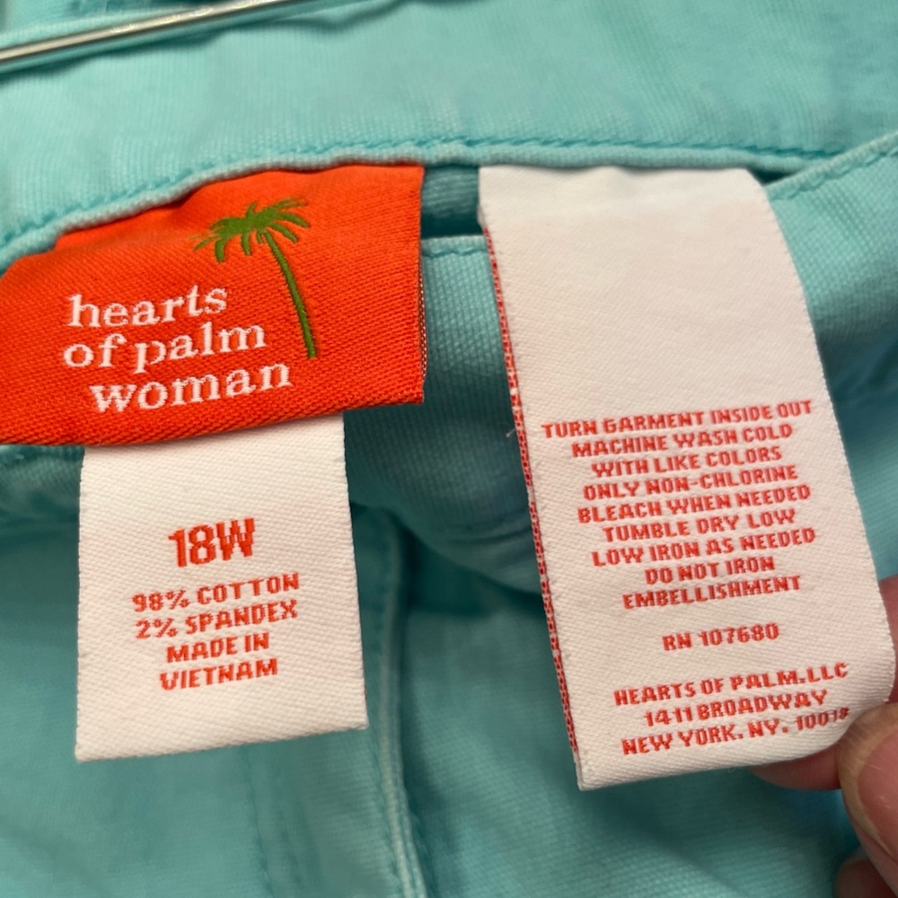 HEARTS of PALM Woman Mint Green Suit JACKET Sz 16W/Pants Sz 18W Beaded accents - Picture 15 of 16